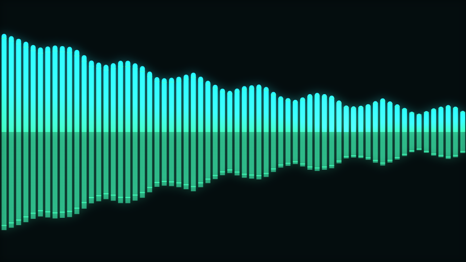 A row of bars growing up and down from a horizontal centre line