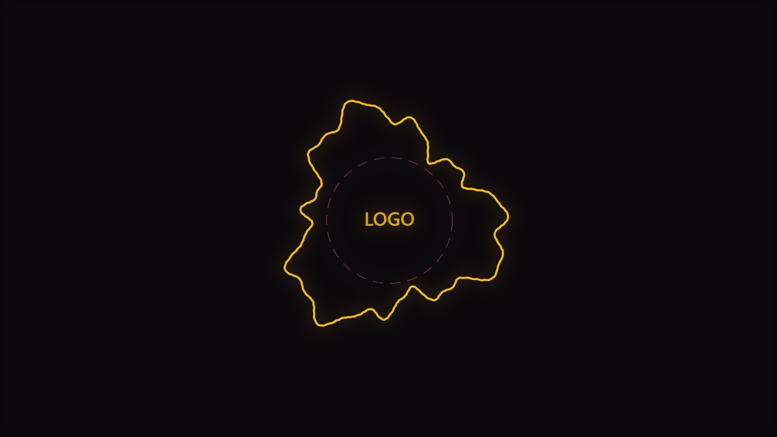 A logo visualizer still with a waveform ring around a reserved center