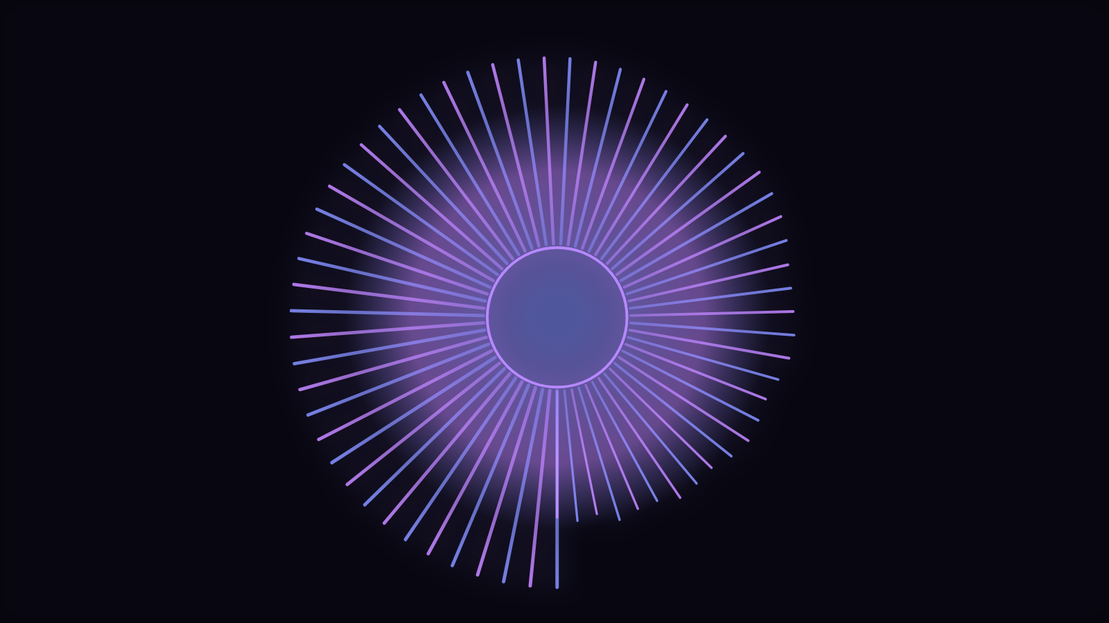 Radial visualizer still showing a circular center suitable for a logo crown