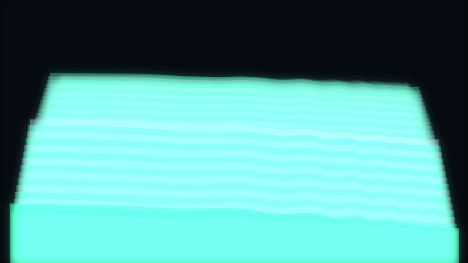 Soft overlapping shapes with rounded crests filling the lower half of a dark frame