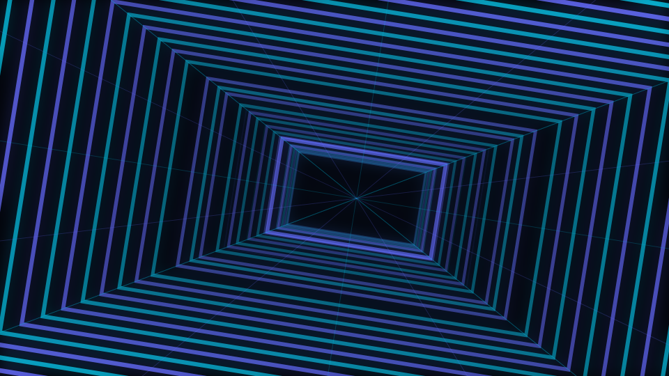 Nested rectangles receding into the centre of the frame with faint lines converging on a vanishing point