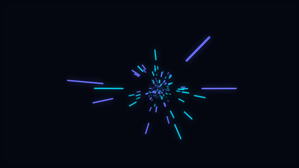 Radial streaks of varying length and brightness racing outward from a vanishing point